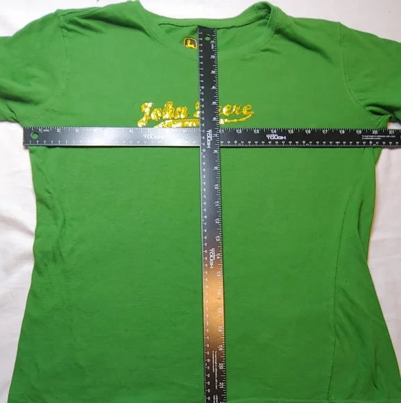 John Deer Gold Sequined Logo Tee Large - Picture 7 of 7